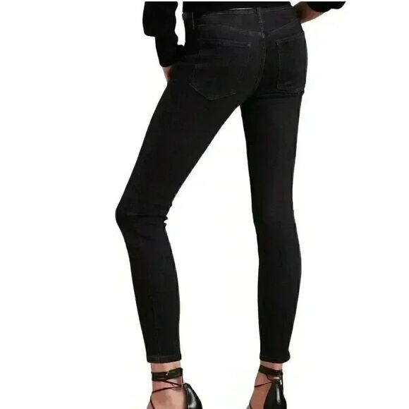 Banana Republic Women's Black Cotton/Spandex Mid-Rise Skinny Jeans - Picture 2 of 13